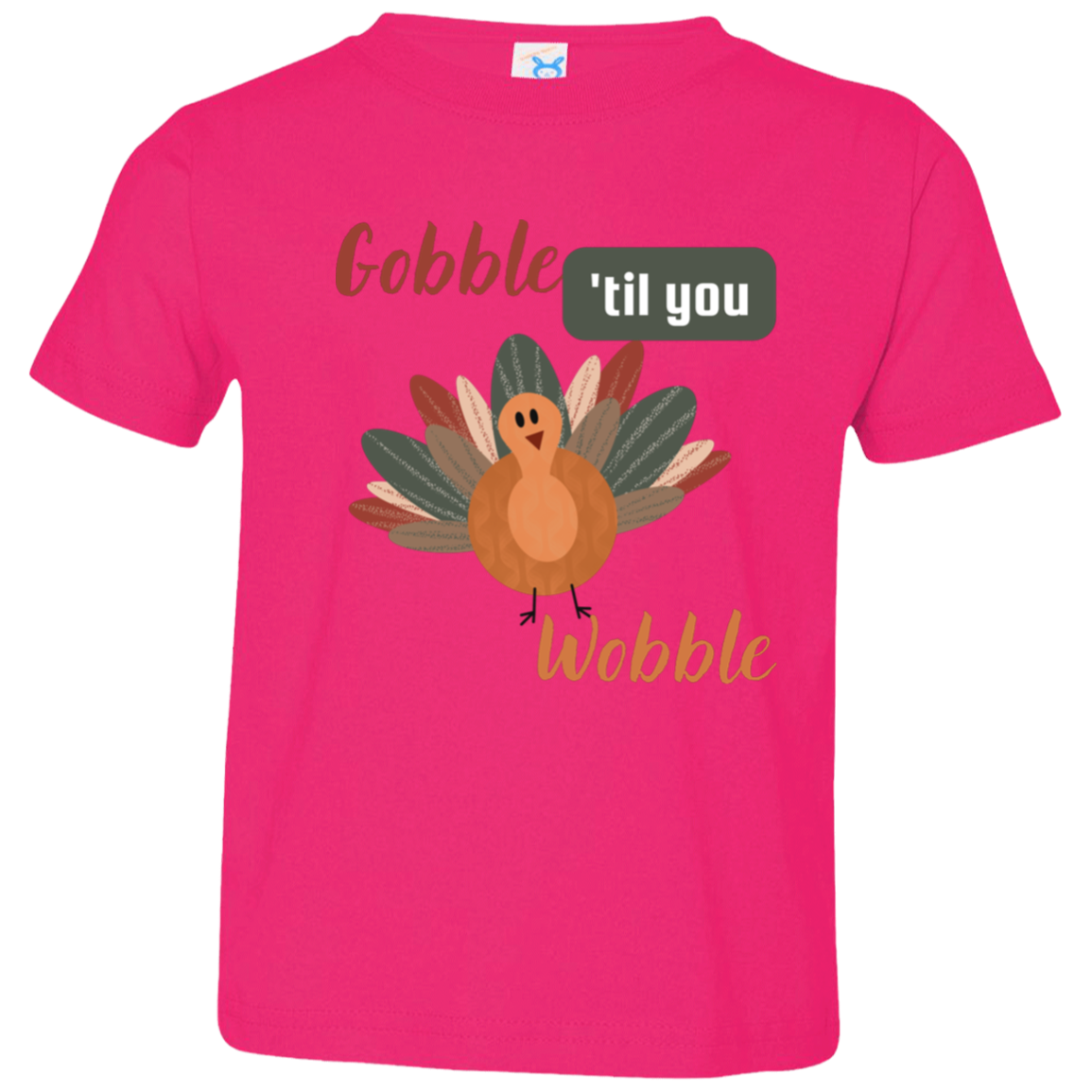 Gobble Til You Wobble Thanksgiving Toddler Jersey T-Shirt
