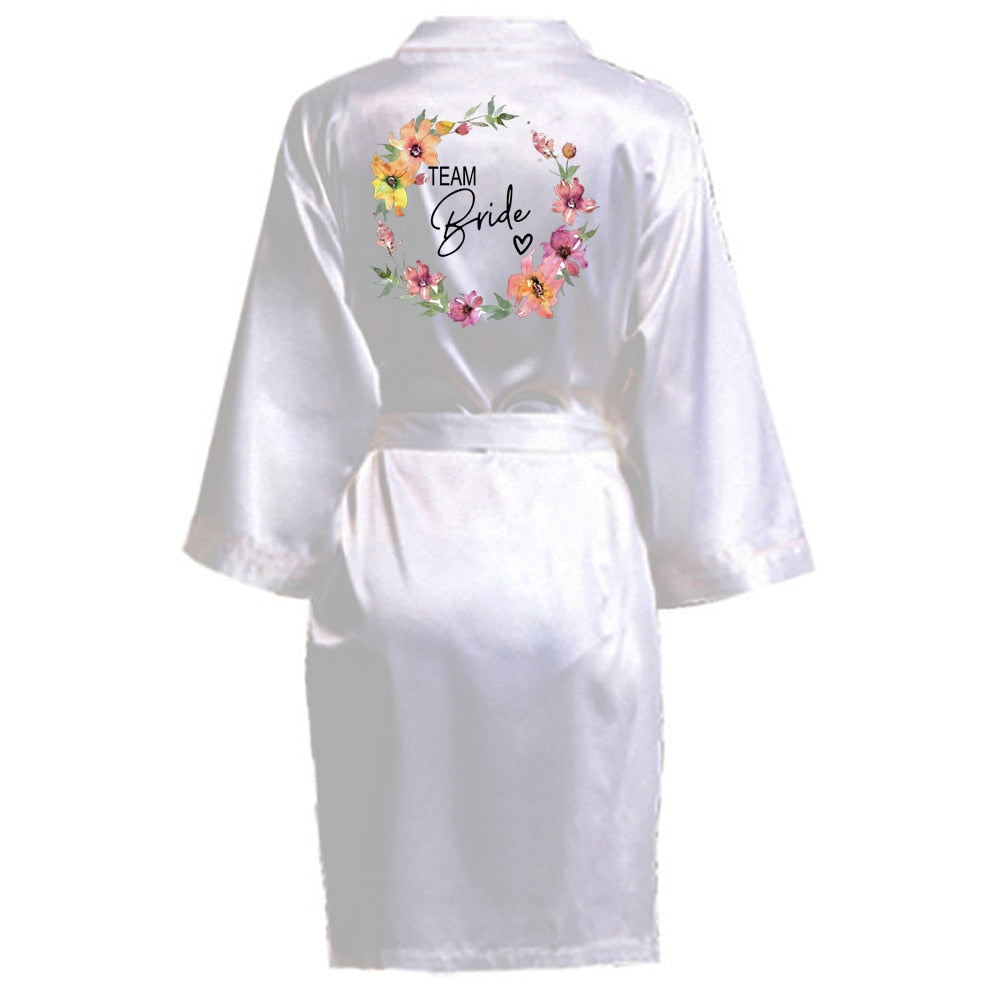 Wedding Party Satin Bride & Bridesmaid Bathrobe