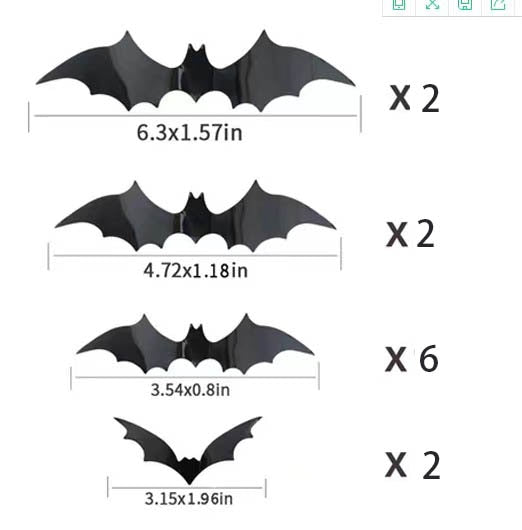 Mini 3D Bat Wall Stickers | PVC or Paper | Halloween Decoration