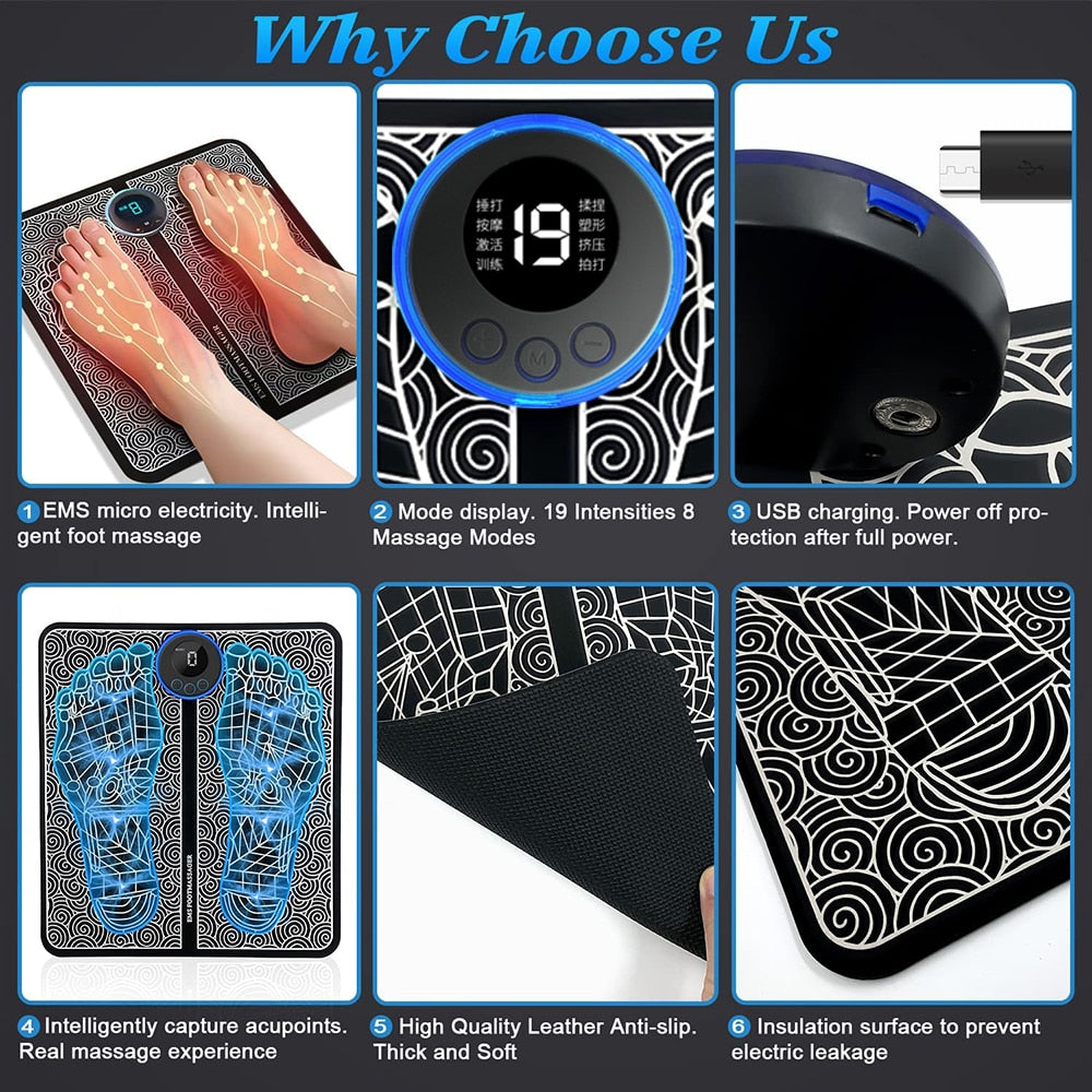 EMS Foot Massaging Mat | For Foot Pain and Neuropathy