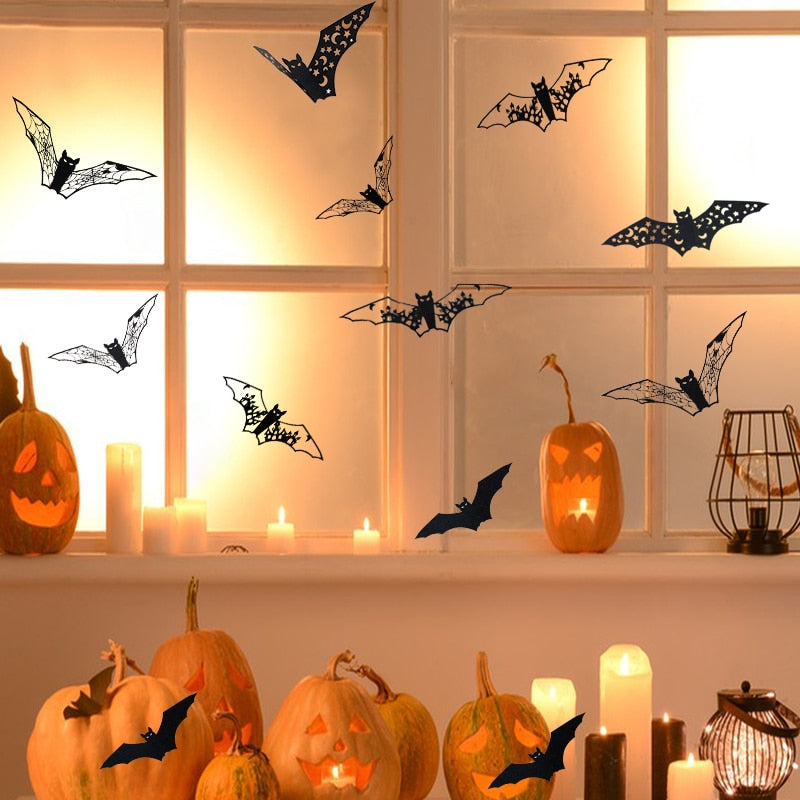 Mini 3D Bat Wall Stickers | PVC or Paper | Halloween Decoration