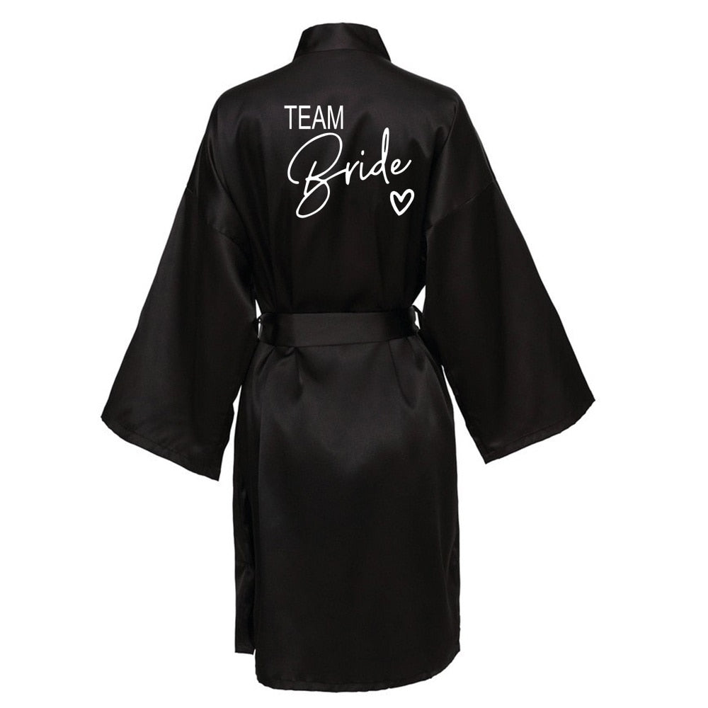 Wedding Party Satin Bride & Bridesmaid Bathrobe