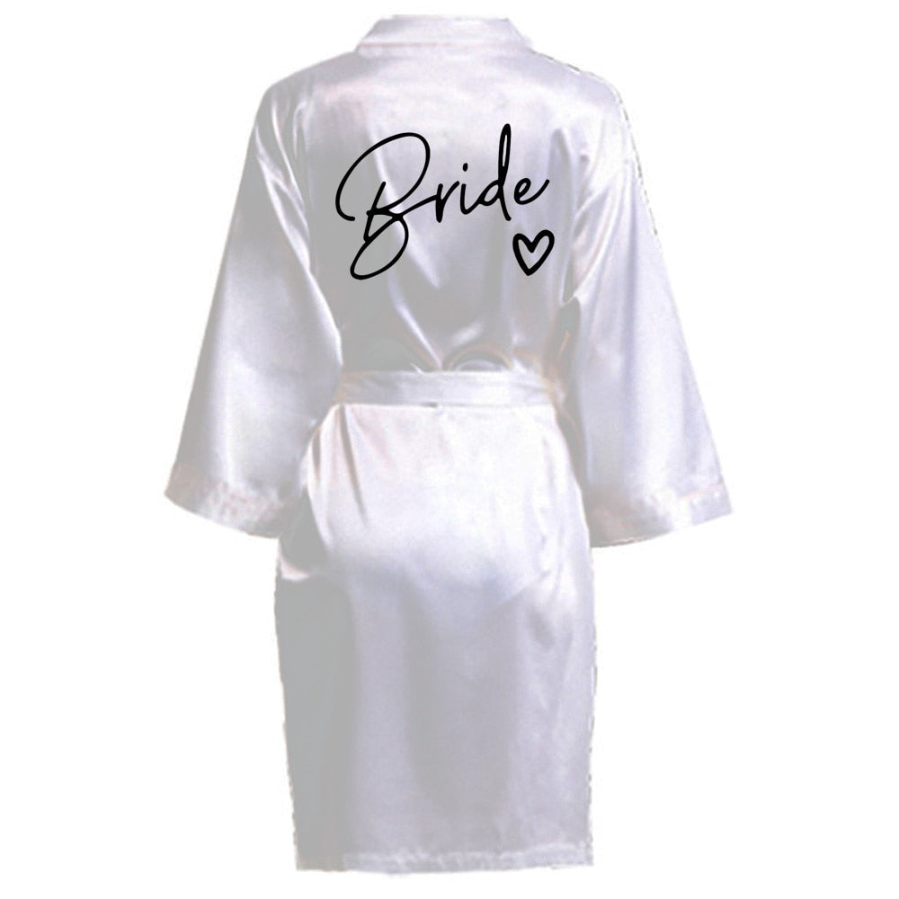 Wedding Party Satin Bride & Bridesmaid Bathrobe