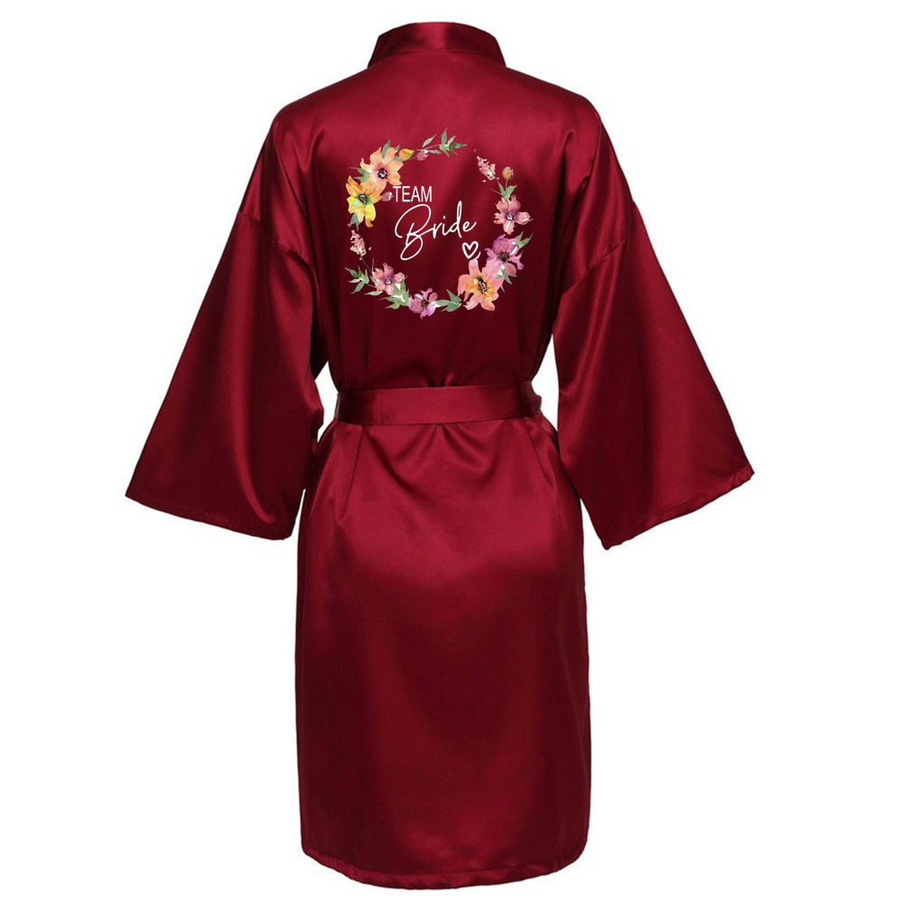 Wedding Party Satin Bride & Bridesmaid Bathrobe