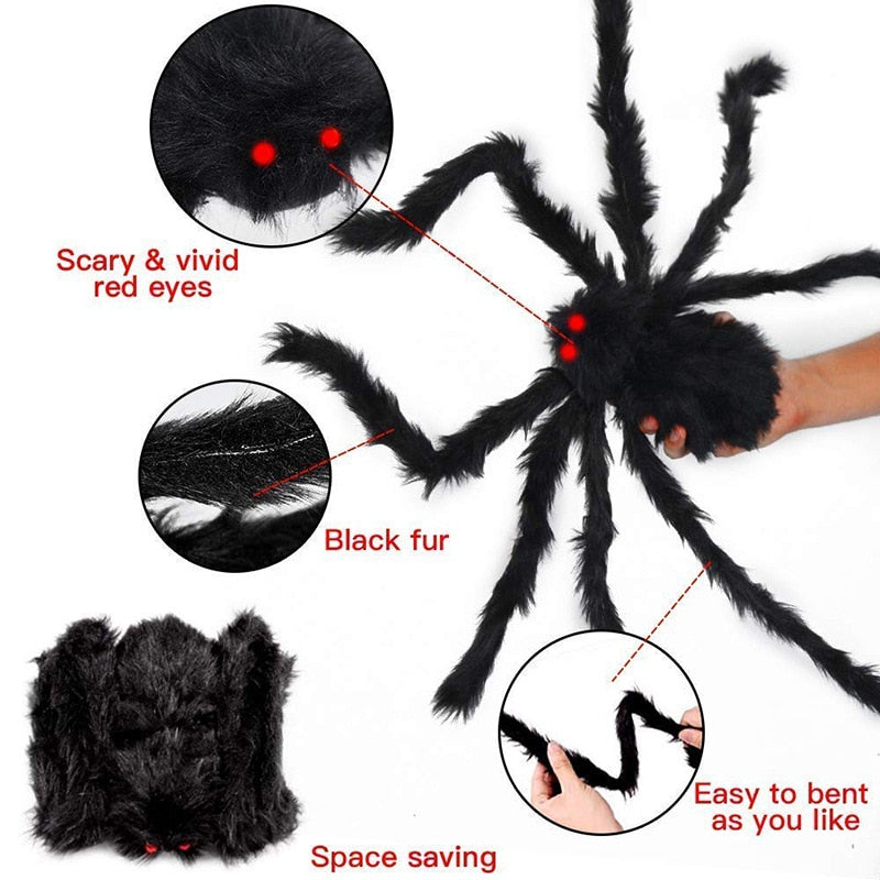 Giant Black Spider Haunted Decor | Halloween Decoration | Indoor or Outdoor