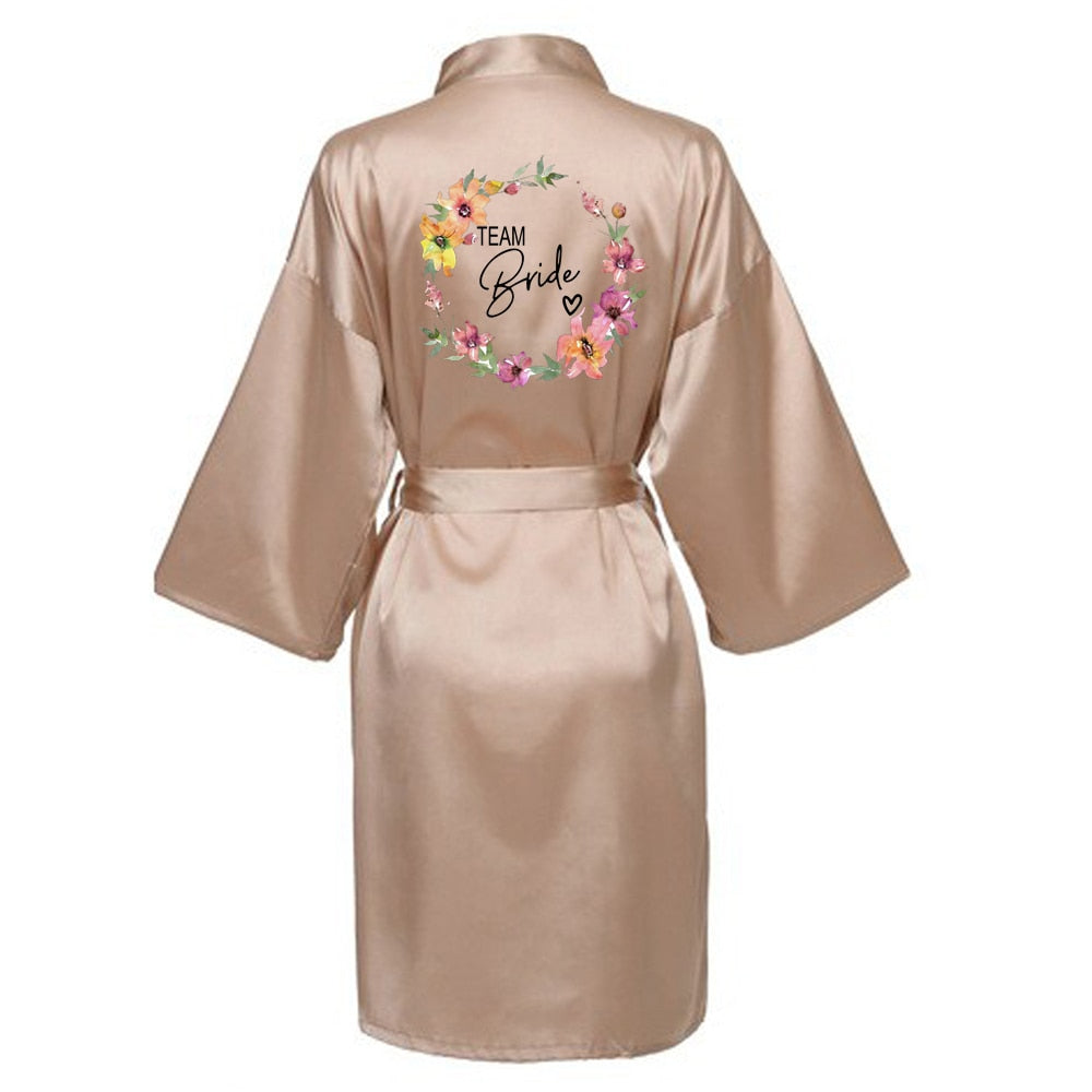 Wedding Party Satin Bride & Bridesmaid Bathrobe