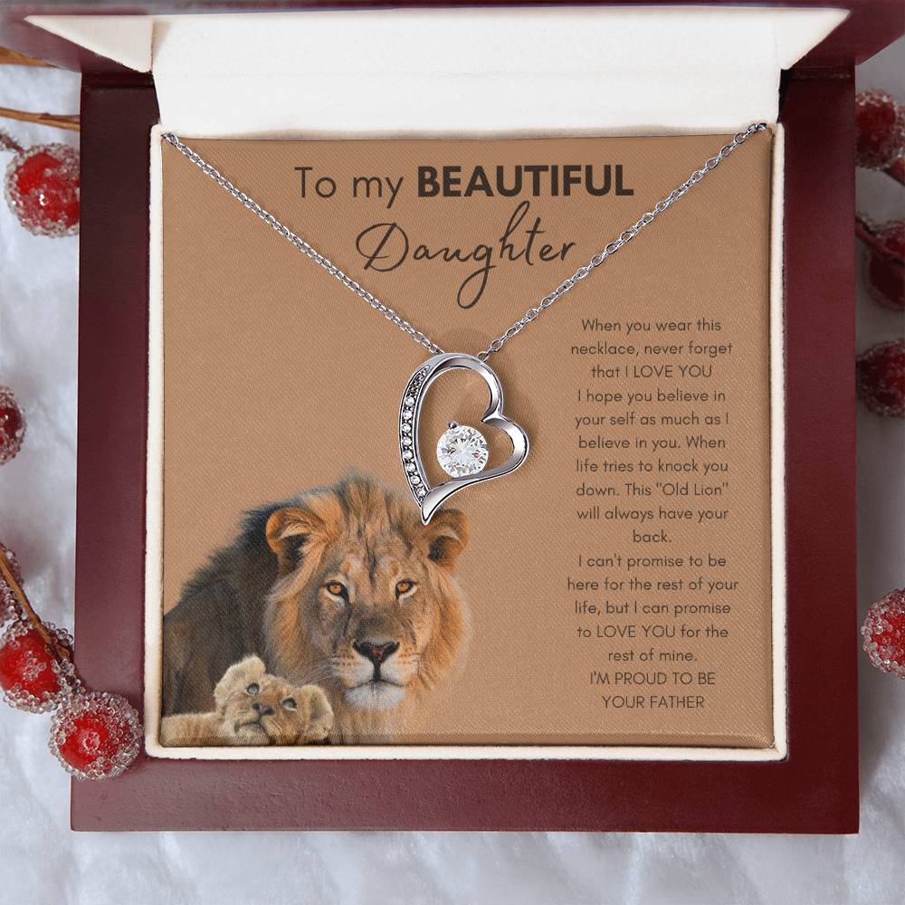 To Beautiful Daughter | From Father or Dad | Heart Necklace