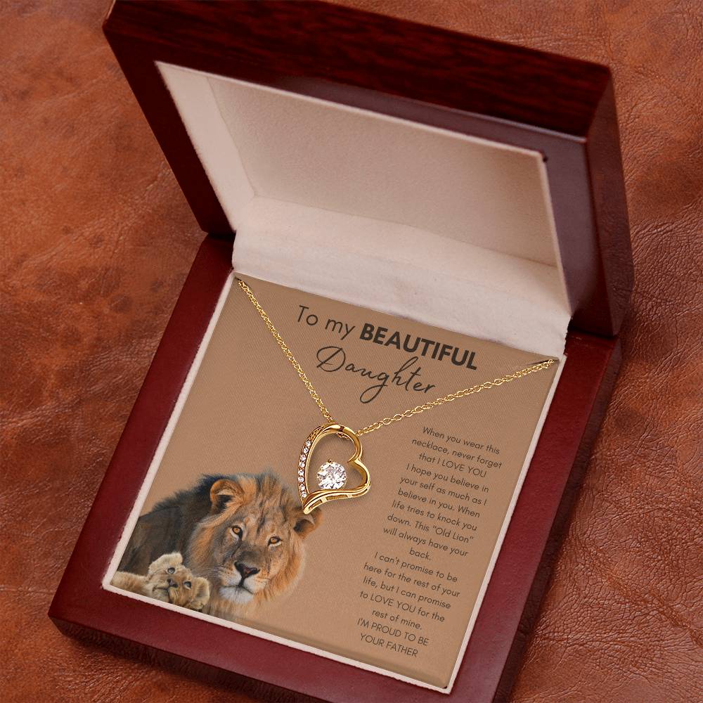 To Beautiful Daughter | From Father or Dad | Heart Necklace