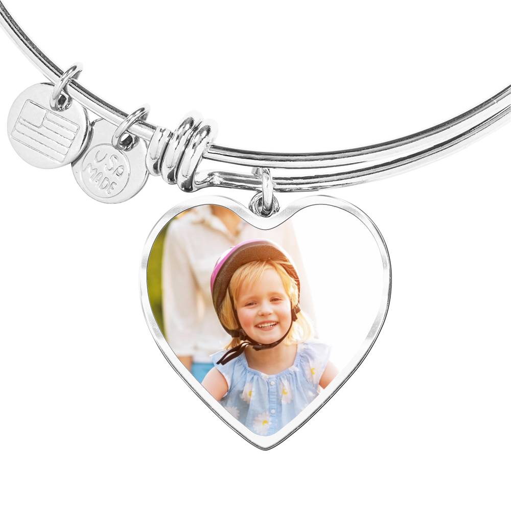 Heart Bangle | Customizable Engraving | Bracelet