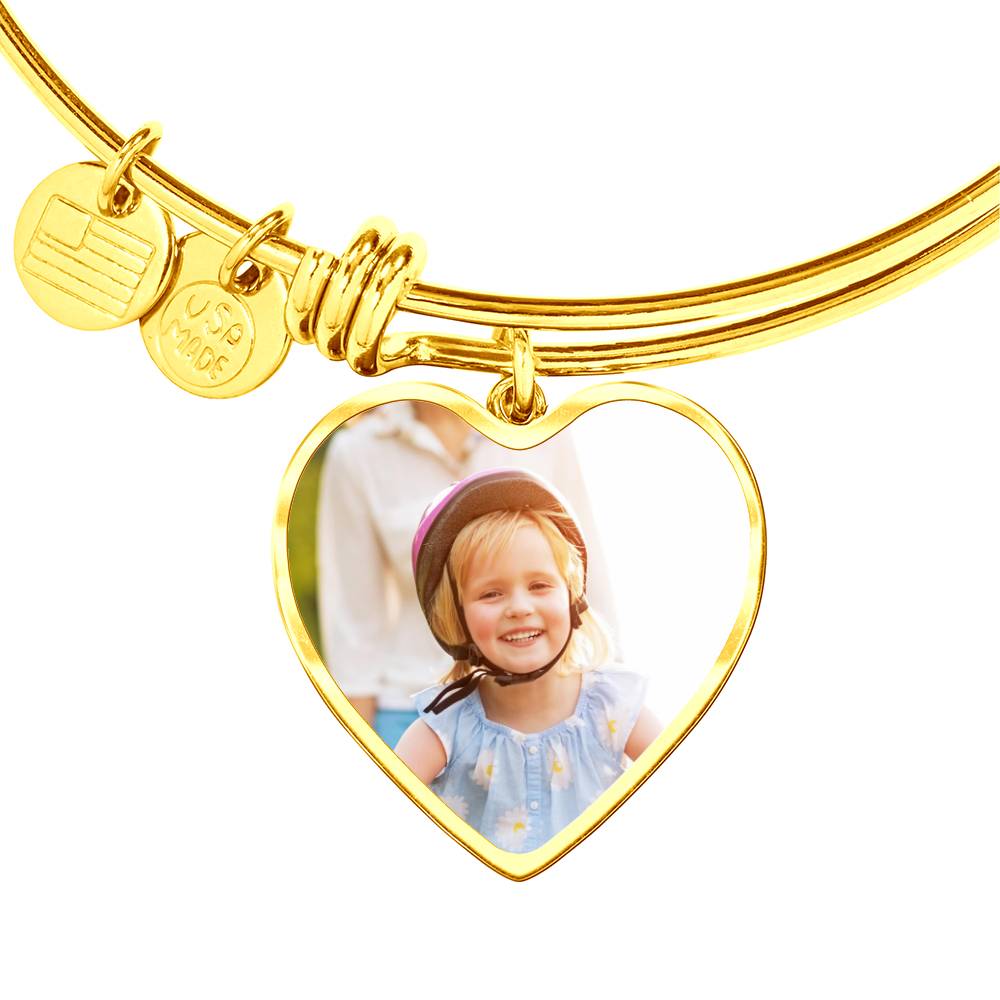 Heart Bangle | Customizable Engraving | Bracelet