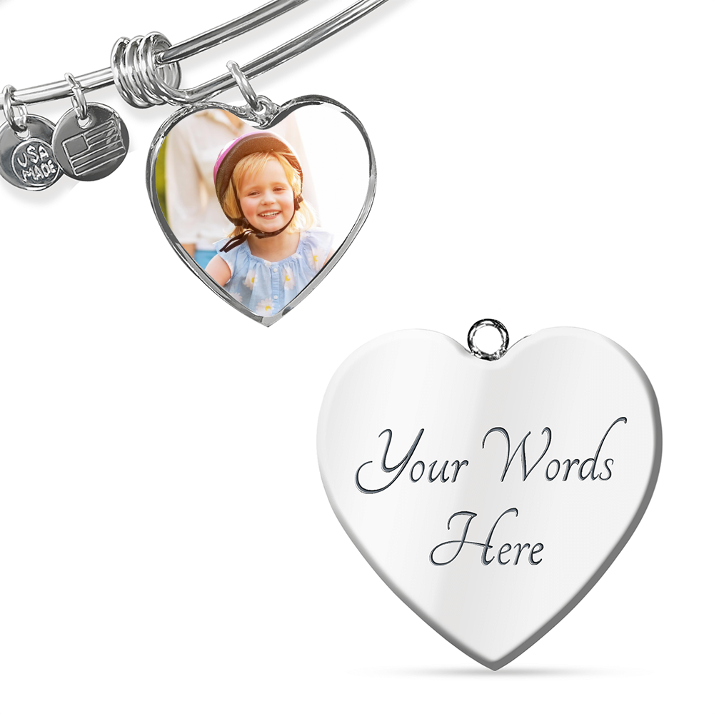 Heart Bangle | Customizable Engraving | Bracelet