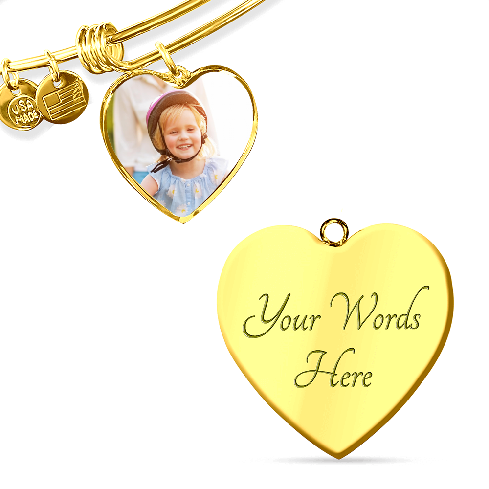 Heart Bangle | Customizable Engraving | Bracelet