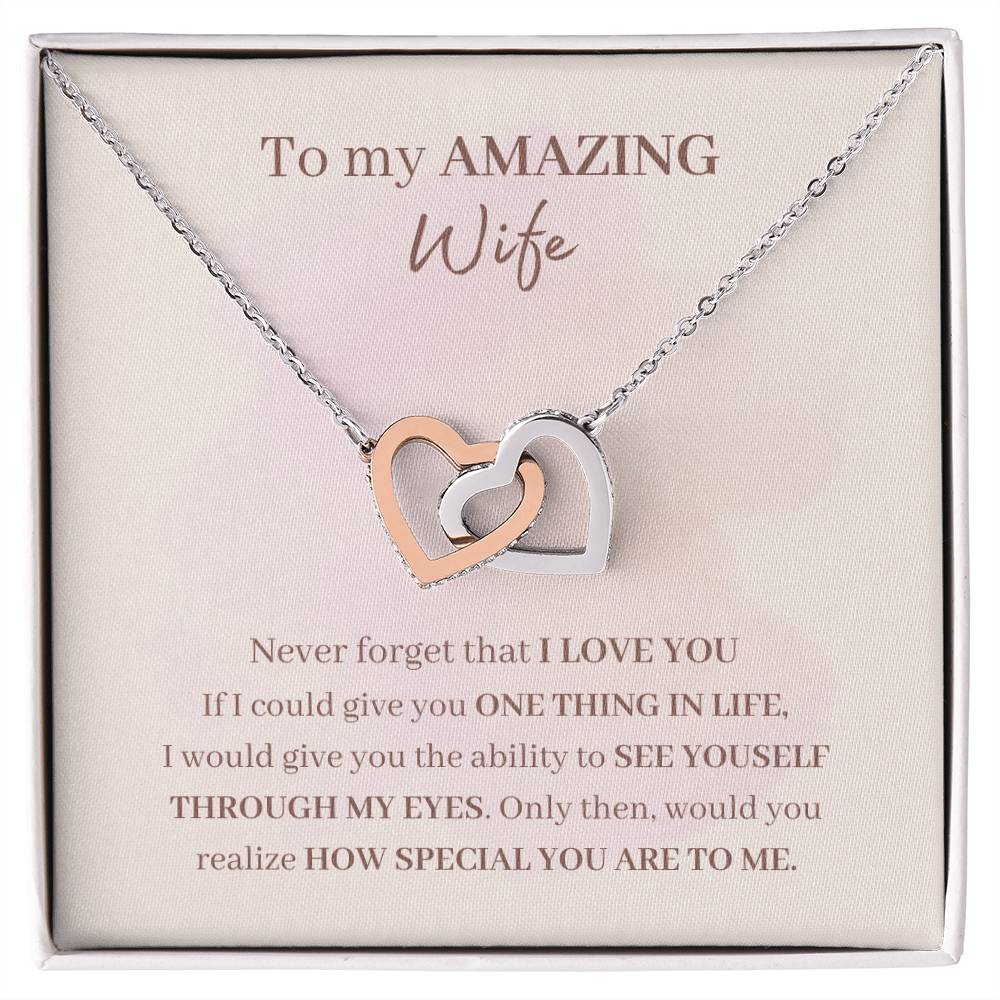 To Amazing Wife | From Husband | Interlocking Hearts Necklace