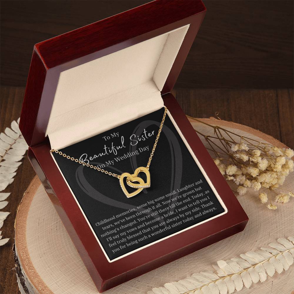 To My Sister on My Wedding Day | From Bride | Interlocking Hearts Necklace | BUY 3, GET 1 FREE
