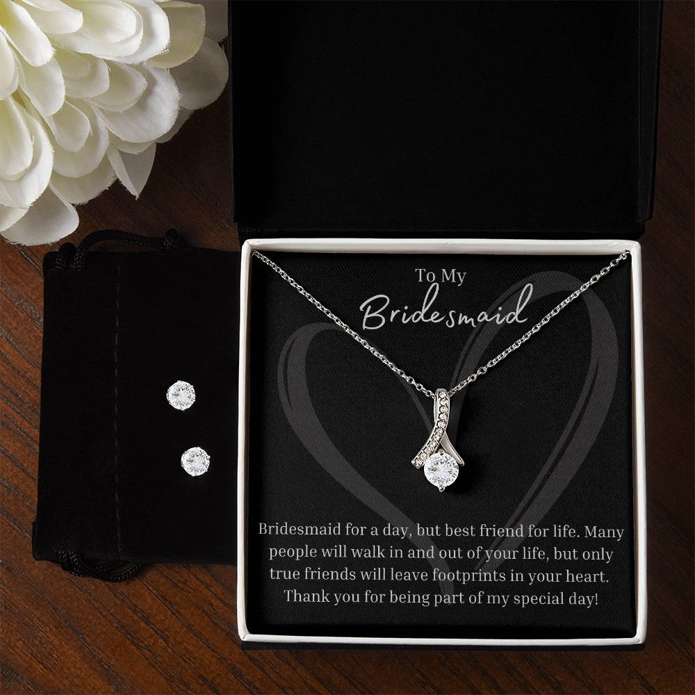 Bridesmaid | Wedding Jewelry | Alluring Beauty Necklace and Earrings Set | BUY 3, GET 1 FREE