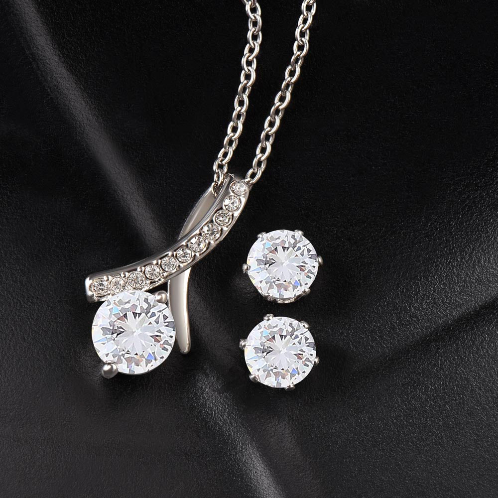 To My Daughter | Love you | Alluring Beauty Necklace and Earrings Set