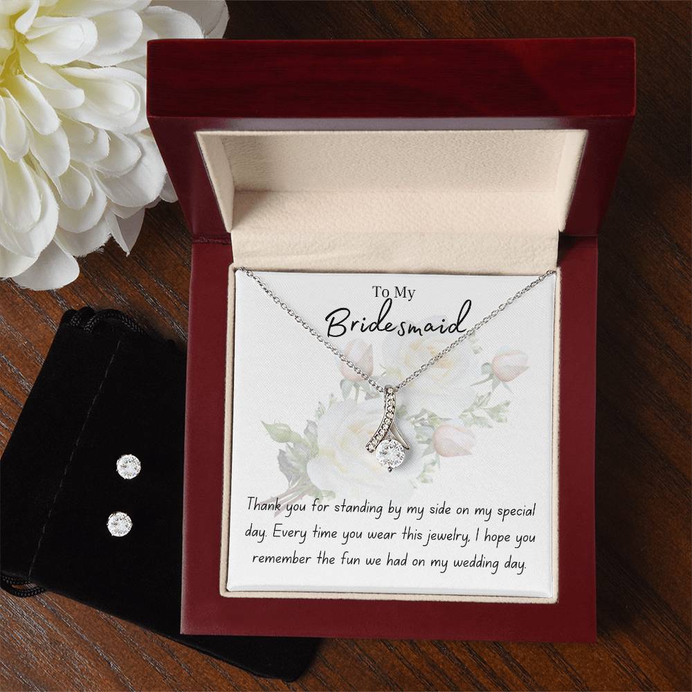 Bridesmaid | Wedding Jewelry | Alluring Beauty Necklace with Earrings Set | BUY 3, GET 1 FREE