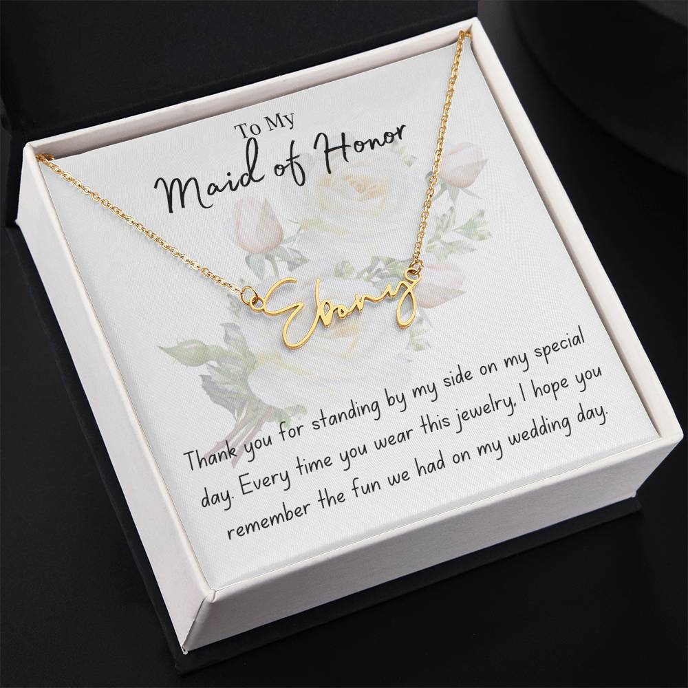Maid of Honor | Wedding Jewelry | Signature Name Necklace | BUY 3, GET 1 FREE