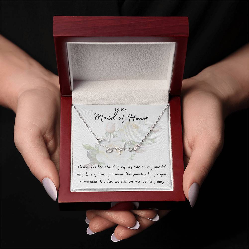 Maid of Honor | Wedding Jewelry | Signature Name Necklace | BUY 3, GET 1 FREE