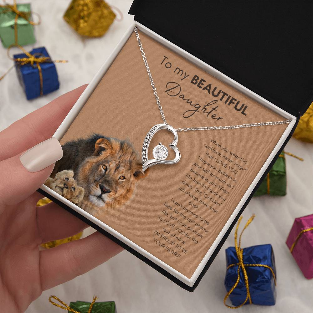To Beautiful Daughter | From Father or Dad | Heart Necklace
