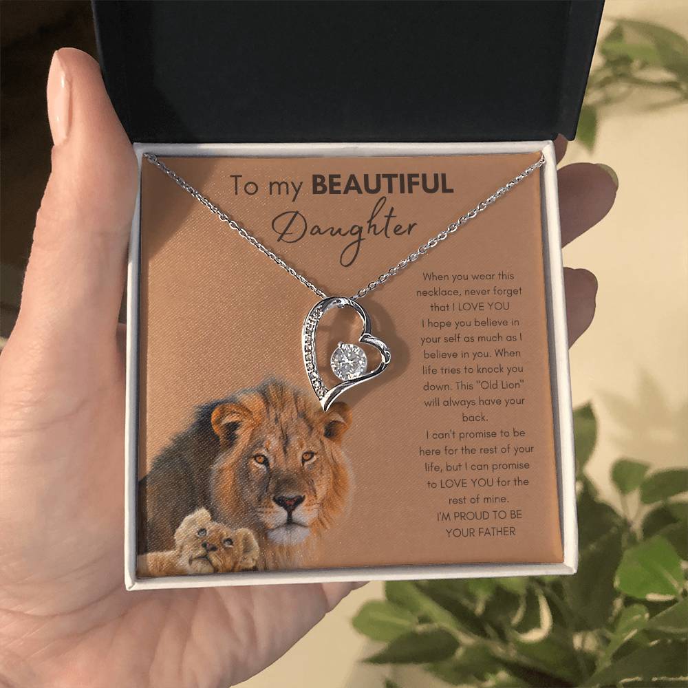 To Beautiful Daughter | From Father or Dad | Heart Necklace