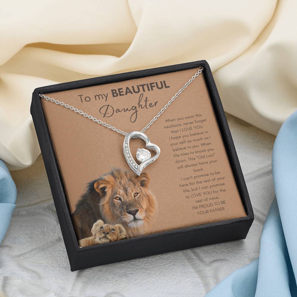 To Beautiful Daughter | From Father or Dad | Heart Necklace