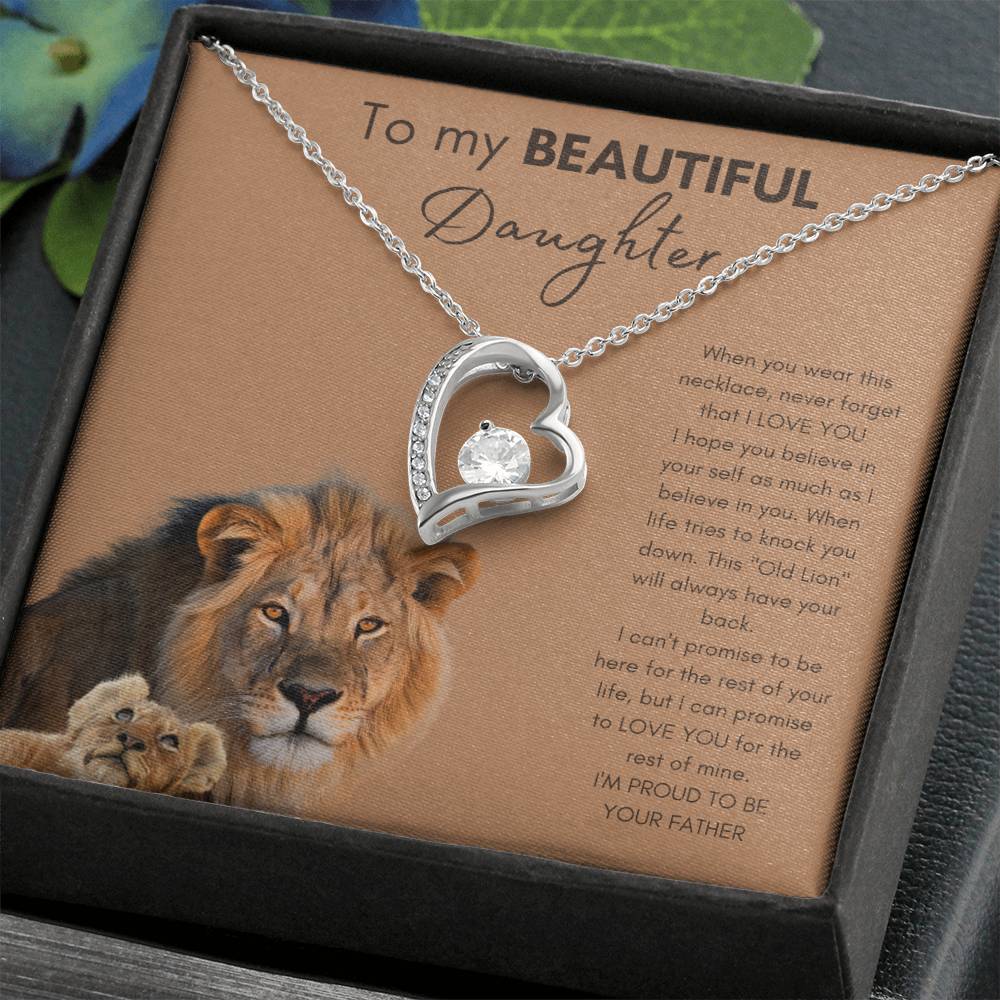 To Beautiful Daughter | From Father or Dad | Heart Necklace