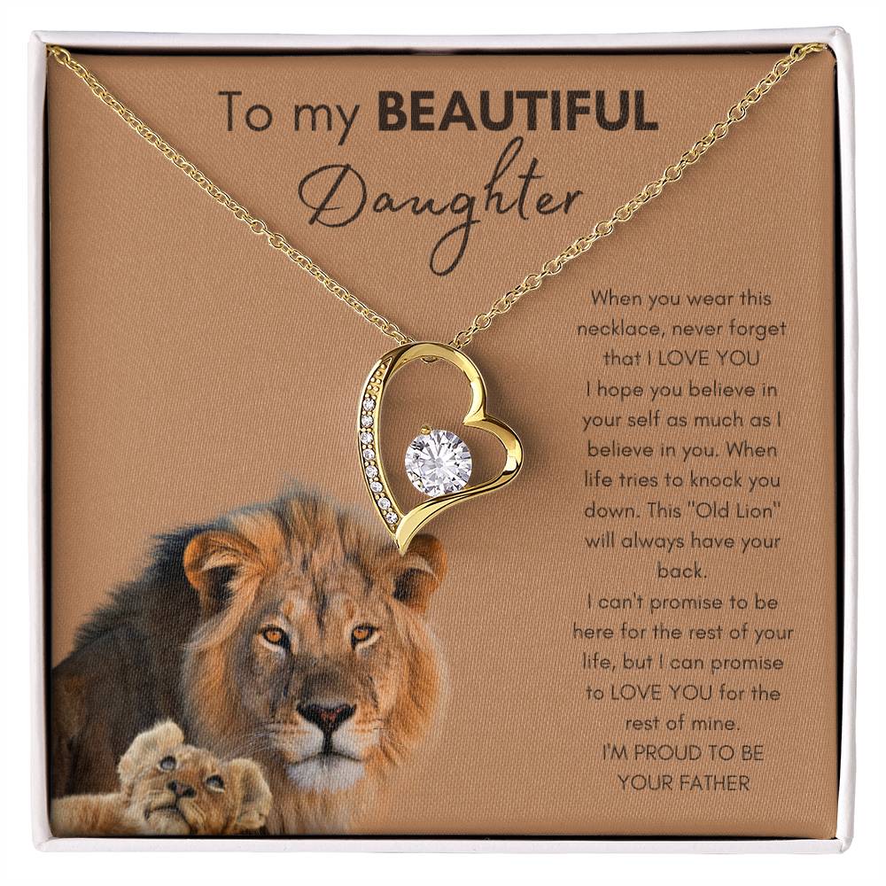To Beautiful Daughter | From Father or Dad | Heart Necklace