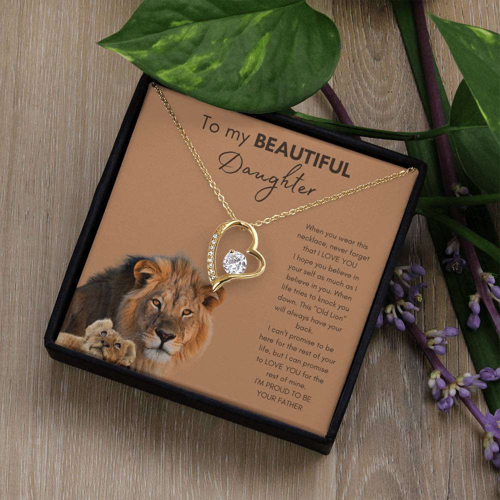 To Beautiful Daughter | From Father or Dad | Heart Necklace