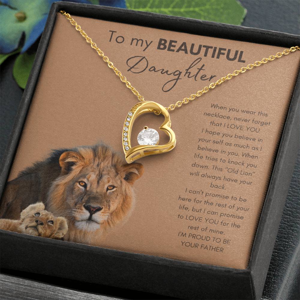 To Beautiful Daughter | From Father or Dad | Heart Necklace