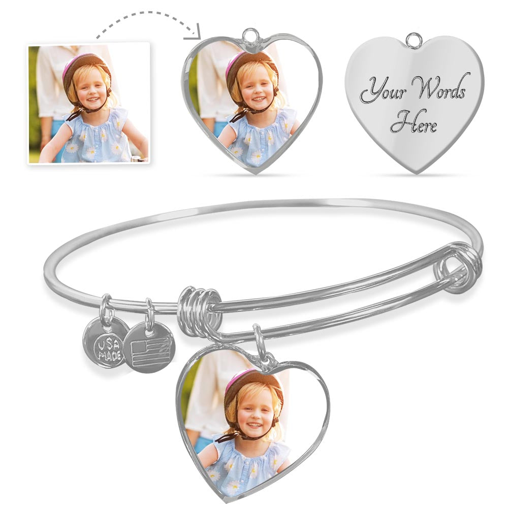Heart Bangle | Customizable Engraving | Bracelet