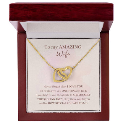 To Amazing Wife | From Husband | Interlocking Hearts Necklace