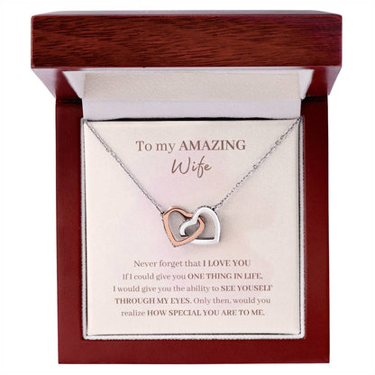 To Amazing Wife | From Husband | Interlocking Hearts Necklace