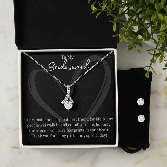 Bridesmaid | Wedding Jewelry | Alluring Beauty Necklace and Earrings Set | BUY 3, GET 1 FREE