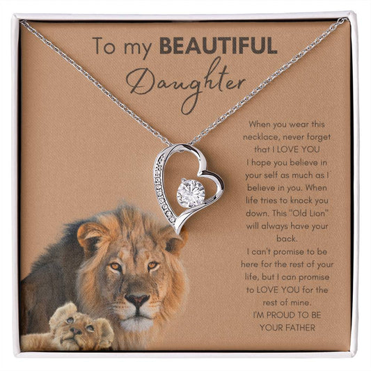 To Beautiful Daughter | From Father or Dad | Heart Necklace