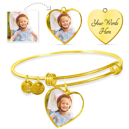 Heart Bangle | Customizable Engraving | Bracelet